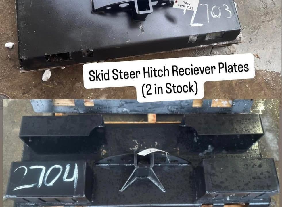 Skid steer hitch receiver plates for sale, two units available, model numbers 2103 and 2704.