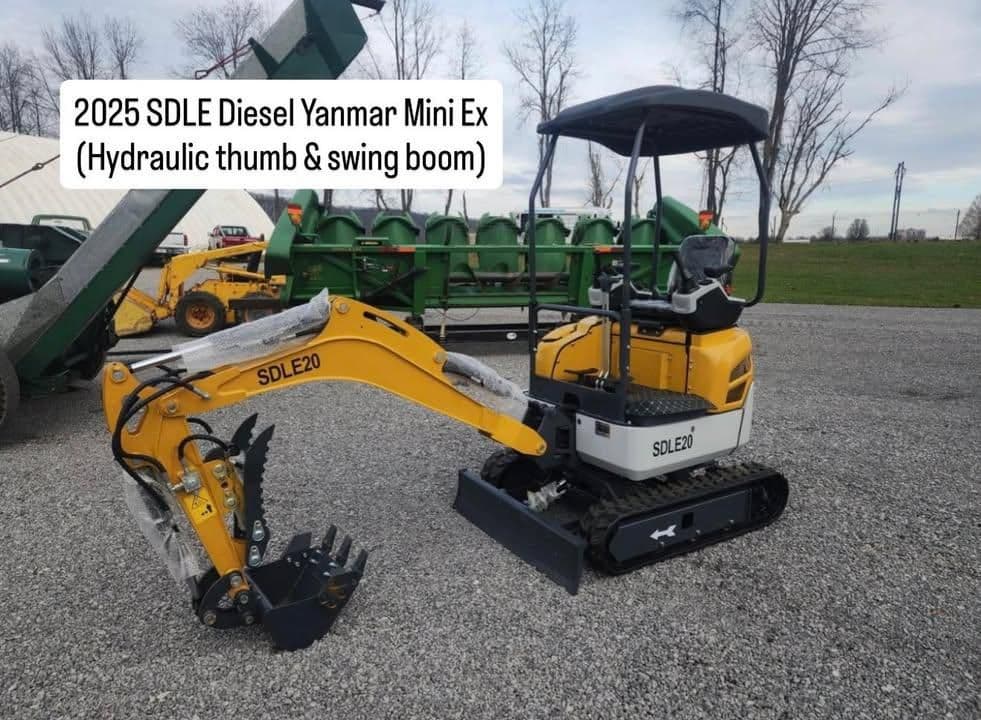 2025 SDLE Yanmar Mini Excavator with hydraulic thumb and swing boom on gravel surface