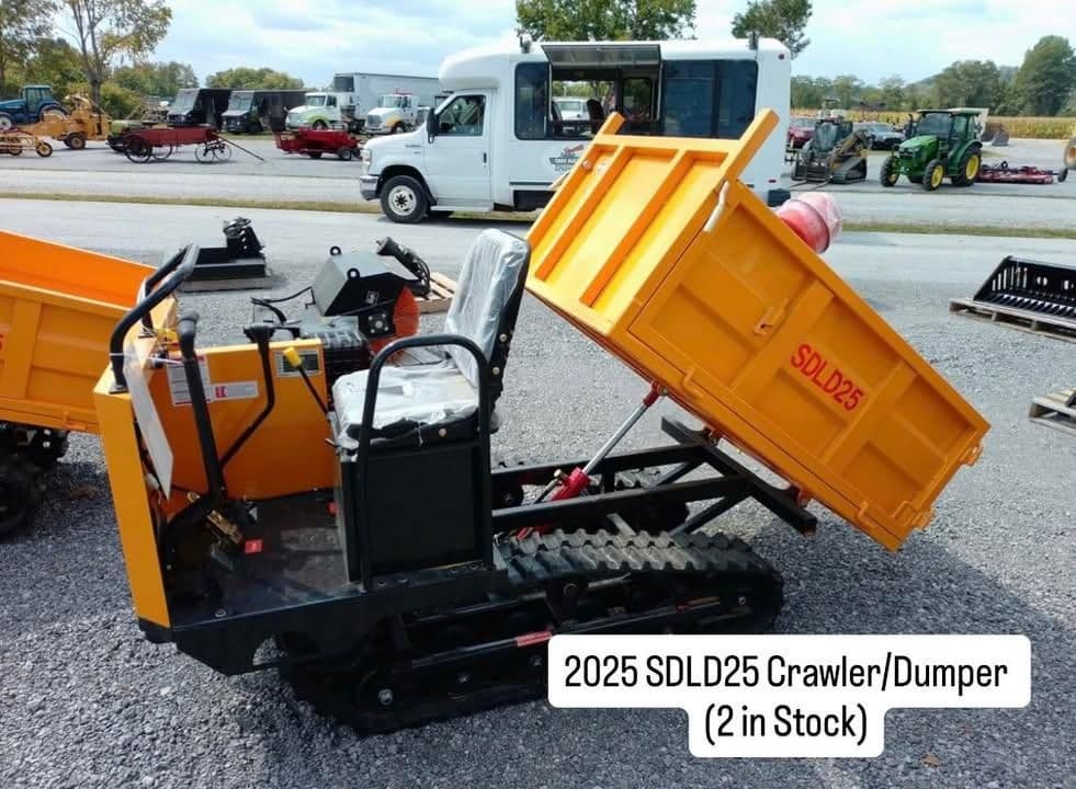 2025 SDL25 Crawler Dumper with raised dump bed, two units available in stock.